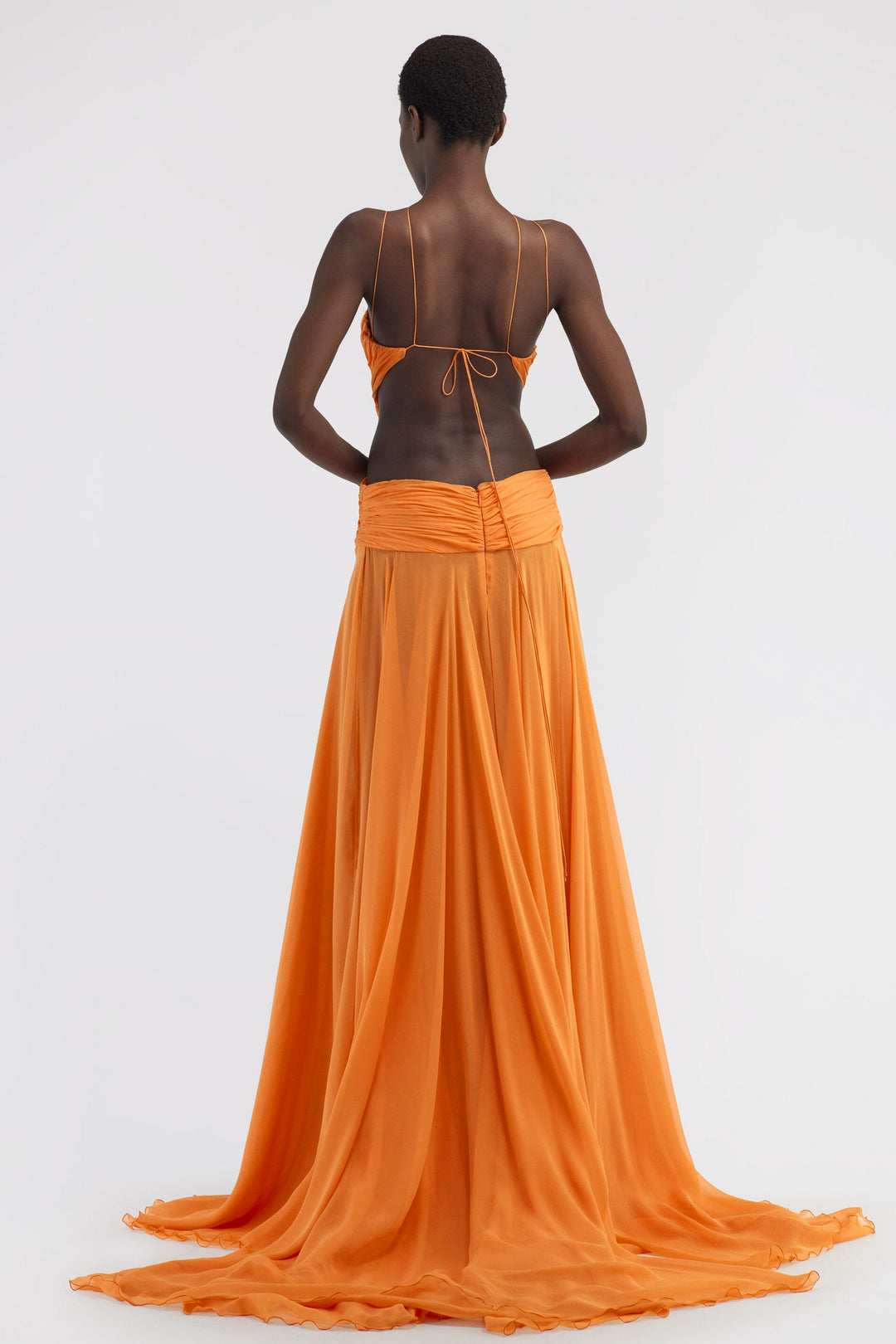 Orla | Chiffon Cut-Out Gathered Maxi Dress