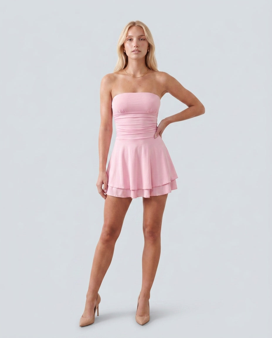 Jessa | Strapless Draped Mini Dress