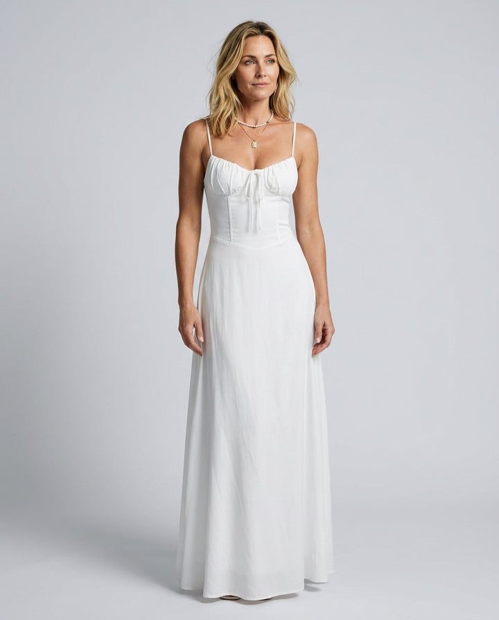 Giselle | Sleeveless Ruched Bodice Wedding Guest Maxi Dress