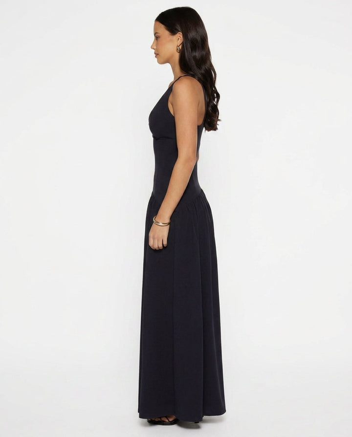 Novi | Drop Waist Crepe Maxi Dress