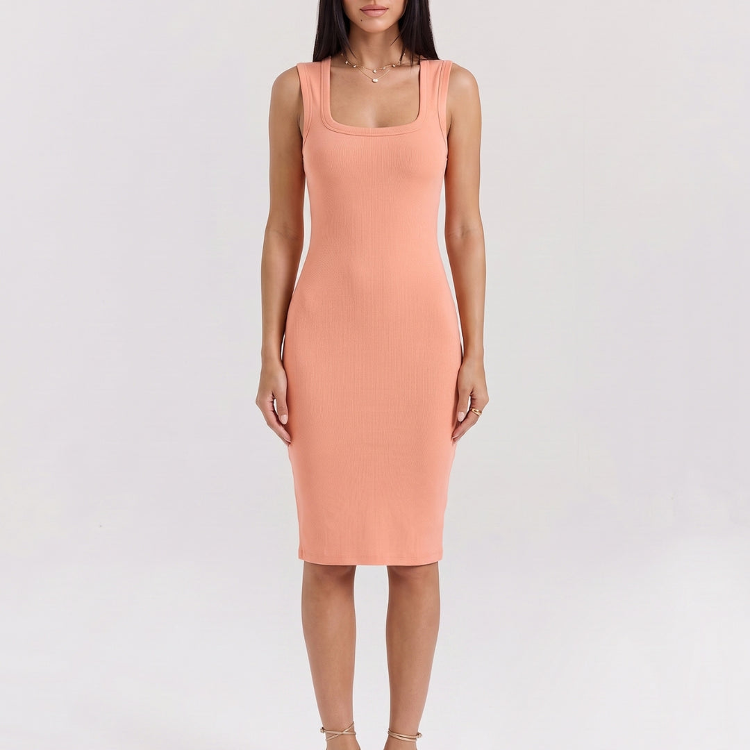 Nalini | Sleeveless Knit Maxi Dress with Back Split