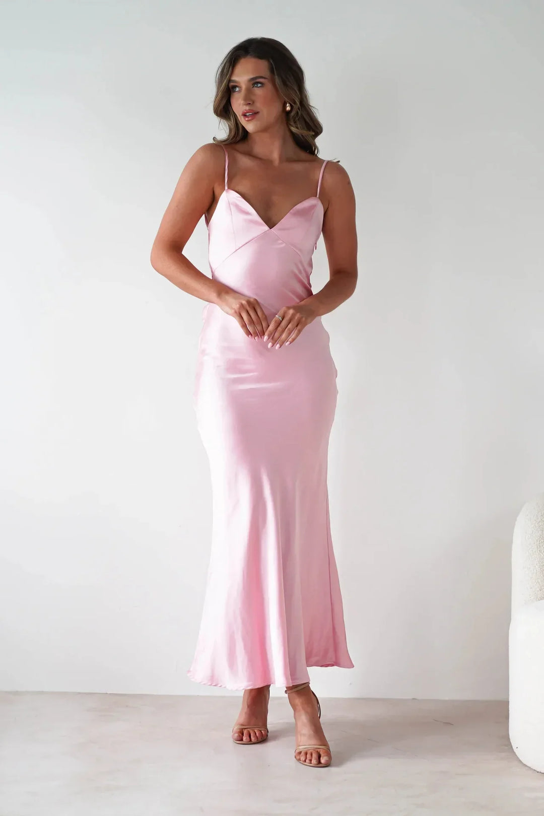 Anais | Strappy Satin Slip Maxi Dress
