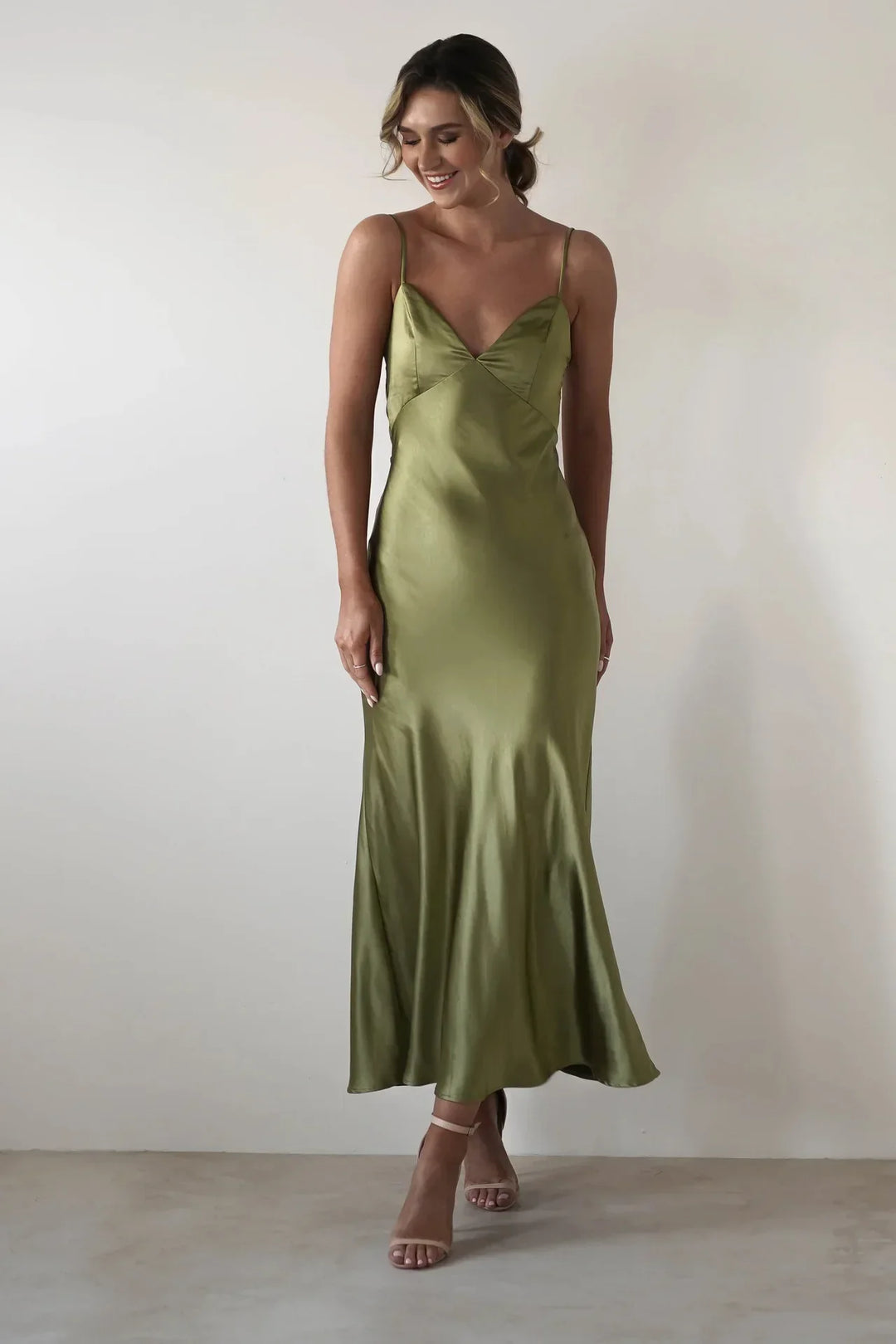 Anais | Strappy Satin Slip Maxi Dress