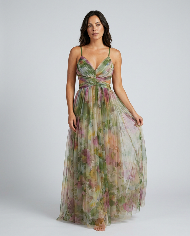 Yara | Floral V-Neck Flowing Maxi Dress