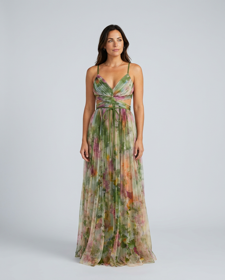 Yara | Floral V-Neck Flowing Maxi Dress