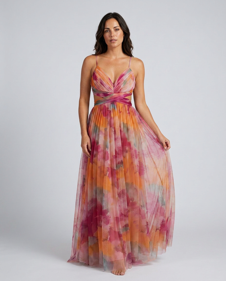 Yara | Floral V-Neck Flowing Maxi Dress