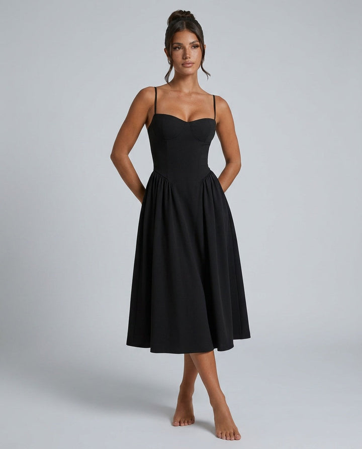 Wren | Pleated Skater Work Maxi Dress