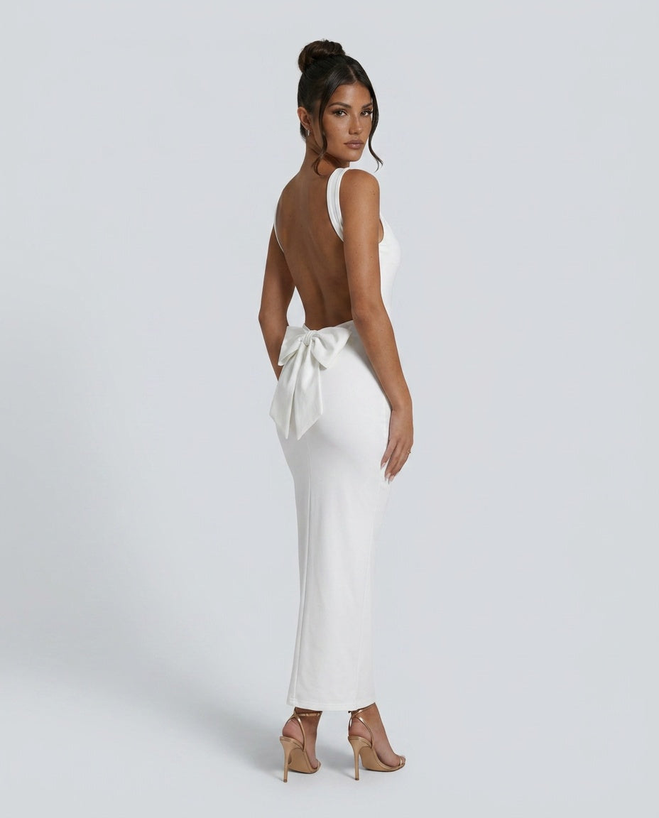 Solène | Cowl Neck Backless Maxi Dress