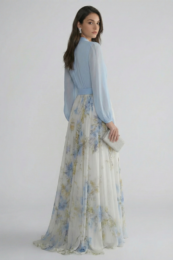 Anouk | V-Neck Sheer Sleeve Maxi Dress