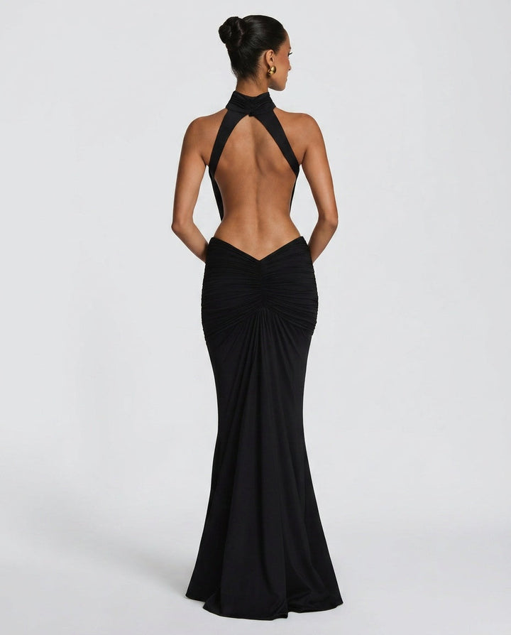 Blair | Halter Neck Backless Maxi Dress