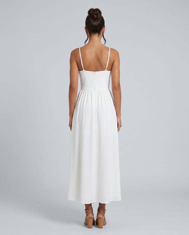 Shauna | Midi Dress with Twist Front and Side Slit