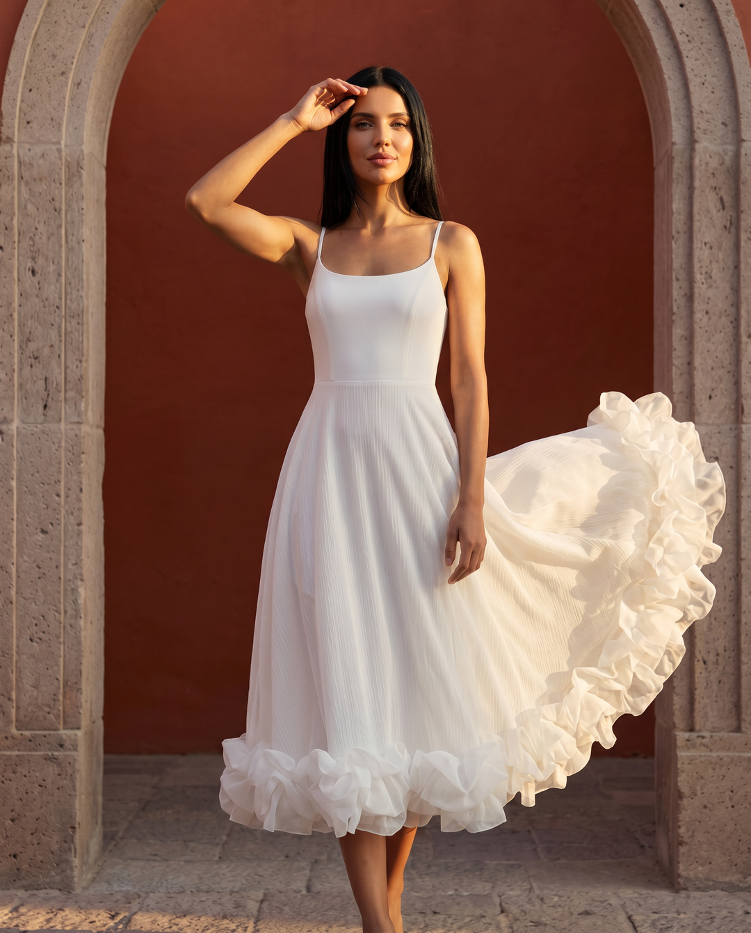 Zariah | Midi Dress with Ruffled Hem