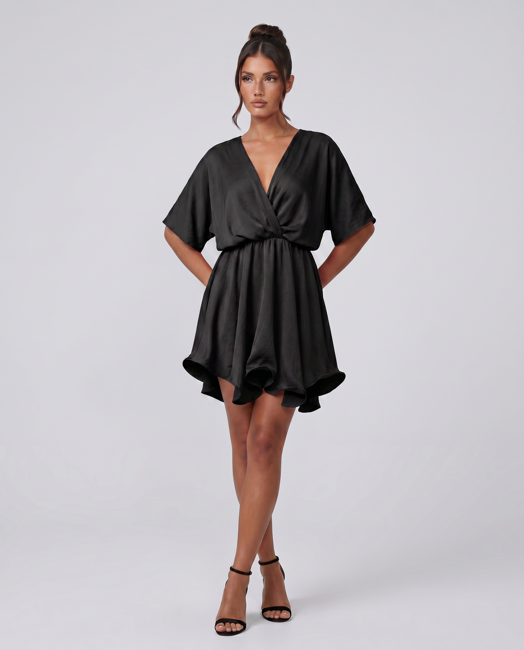 Blair | Mini Dress with Flutter Sleeves and Ruffle Hem