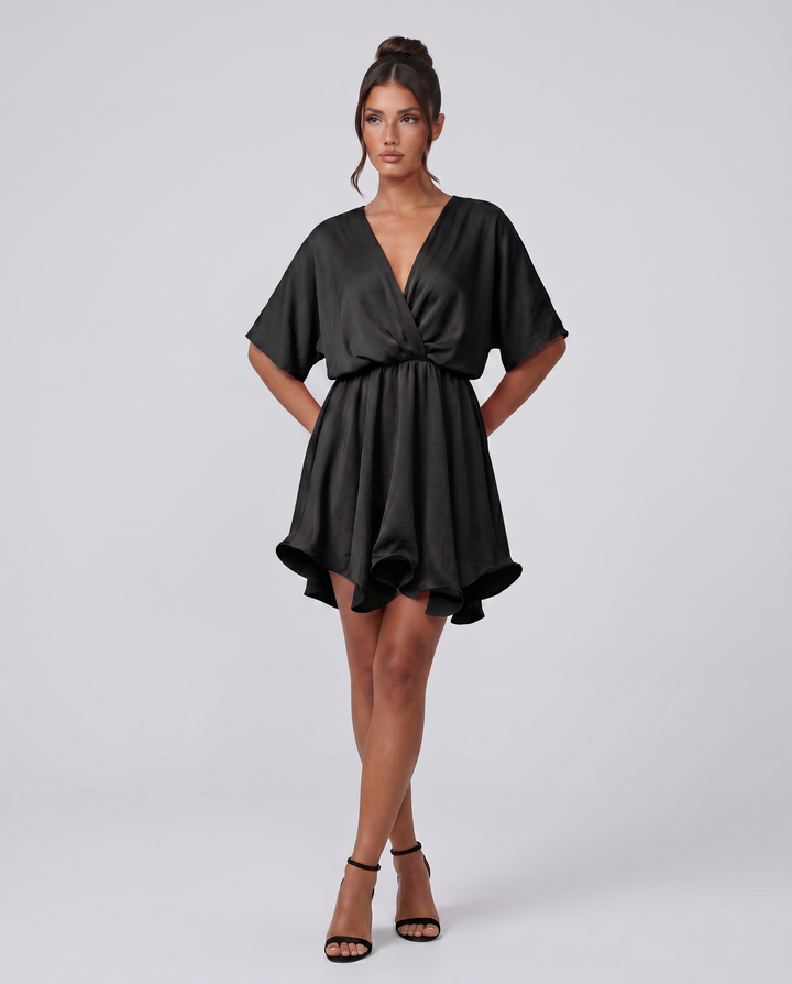 Blair | Mini Dress with Flutter Sleeves and Ruffle Hem