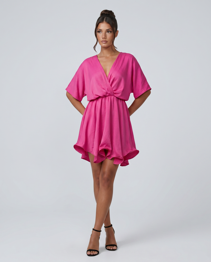 Blair | Mini Dress with Flutter Sleeves and Ruffle Hem
