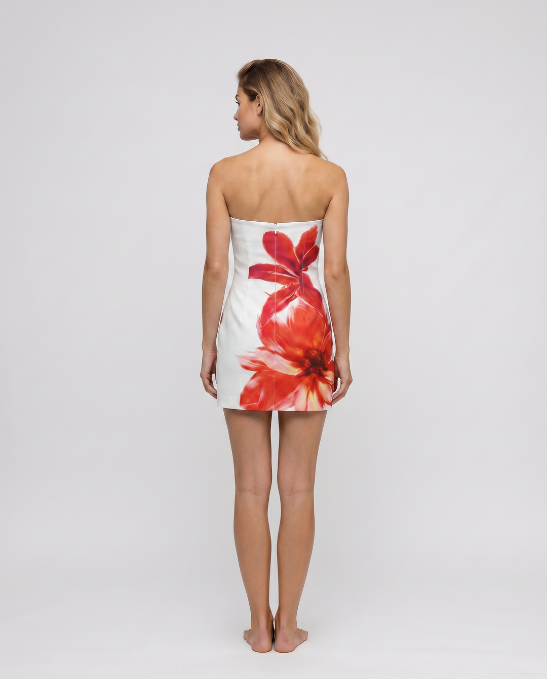 Sheena | Strapless Mini Dress with Floral Print
