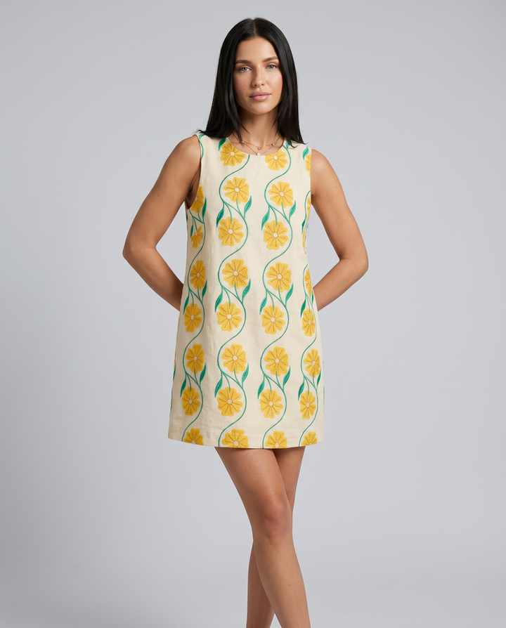 Sofia | Sleeveless Mini Dress with Floral Print