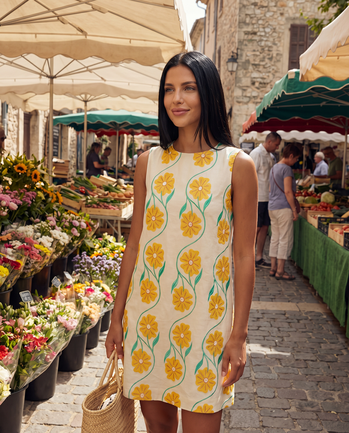 Sofia | Sleeveless Mini Dress with Floral Print