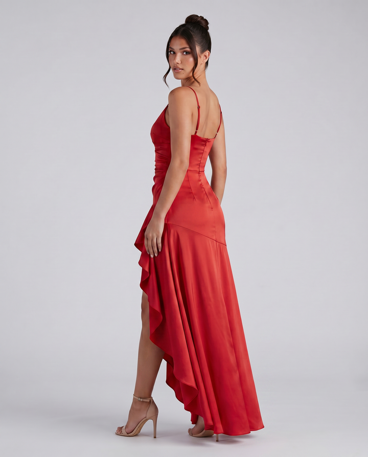 Chiara | Maxi Dress with Cowl Neck and Ruffle Hem