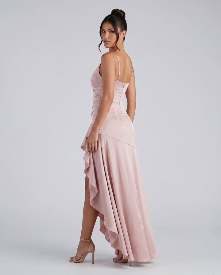 Chiara | Maxi Dress with Cowl Neck and Ruffle Hem