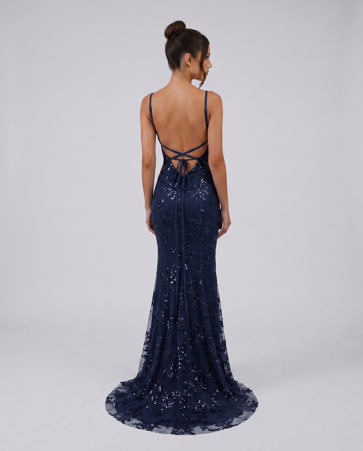 Rita | Maxi Dress with Deep V-Neck and Embellished Detail