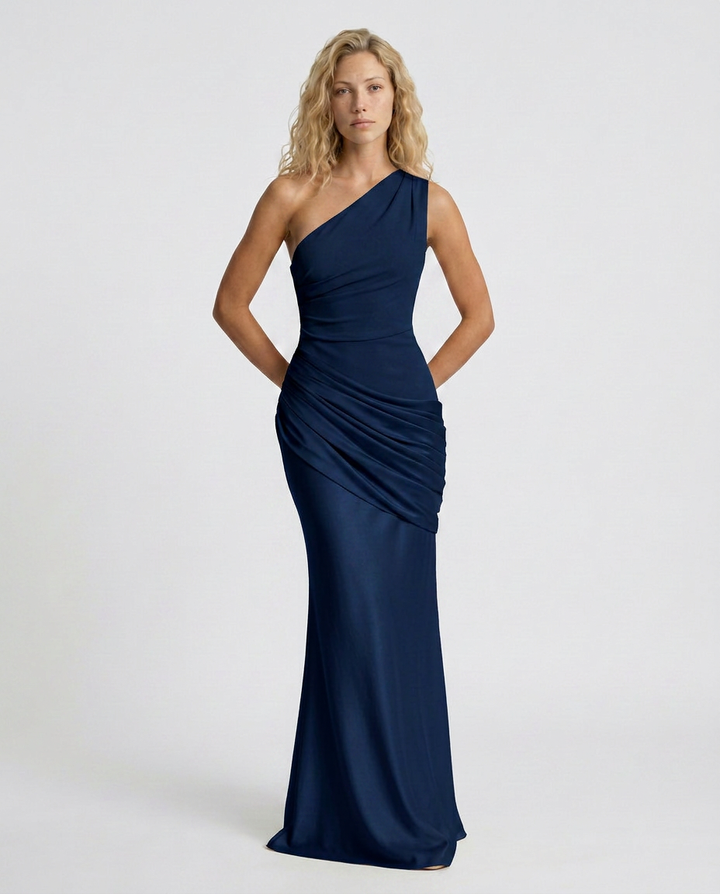 Luisa | Maxi Dress with One-Shoulder Draped Design