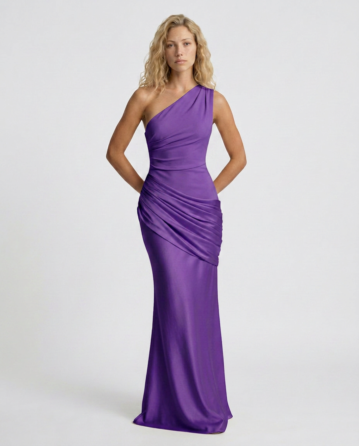 Luisa | Maxi Dress with One-Shoulder Draped Design