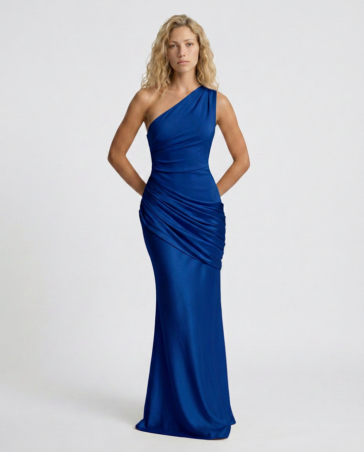 Luisa | Maxi Dress with One-Shoulder Draped Design