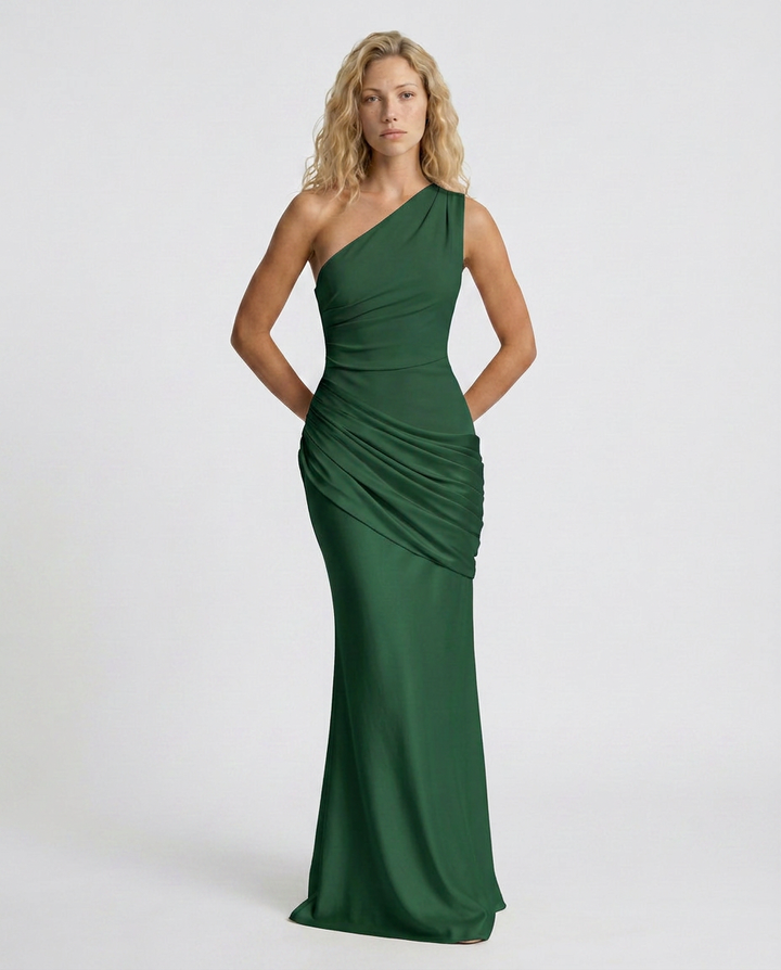 Luisa | Maxi Dress with One-Shoulder Draped Design