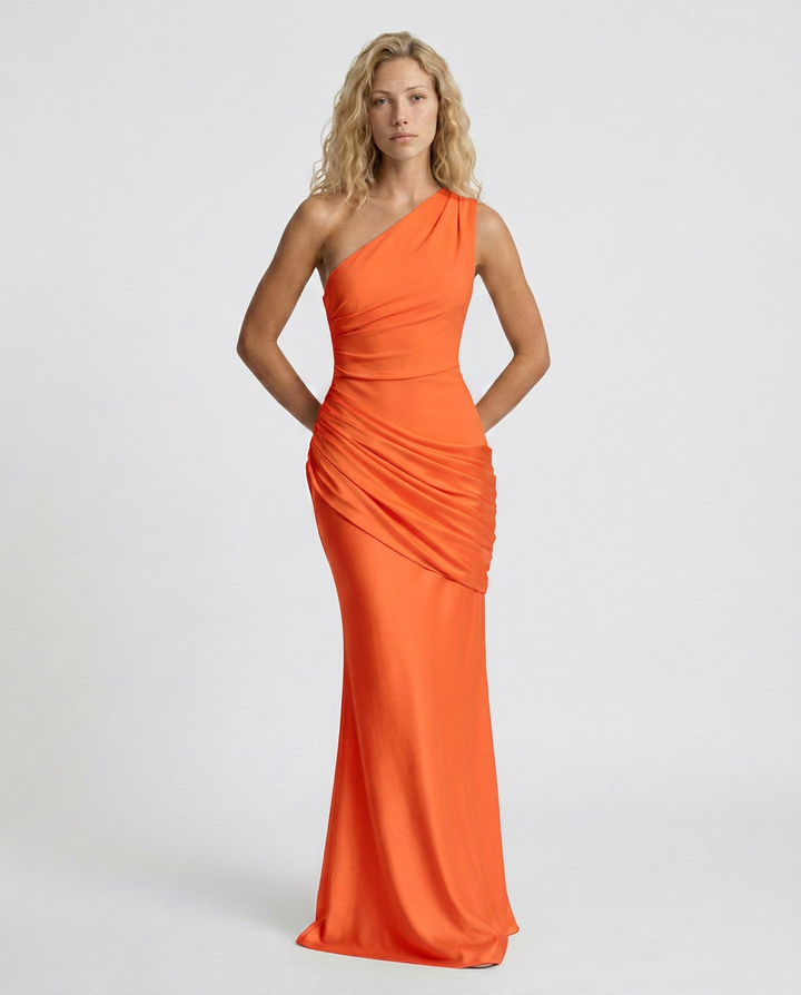 Luisa | Maxi Dress with One-Shoulder Draped Design