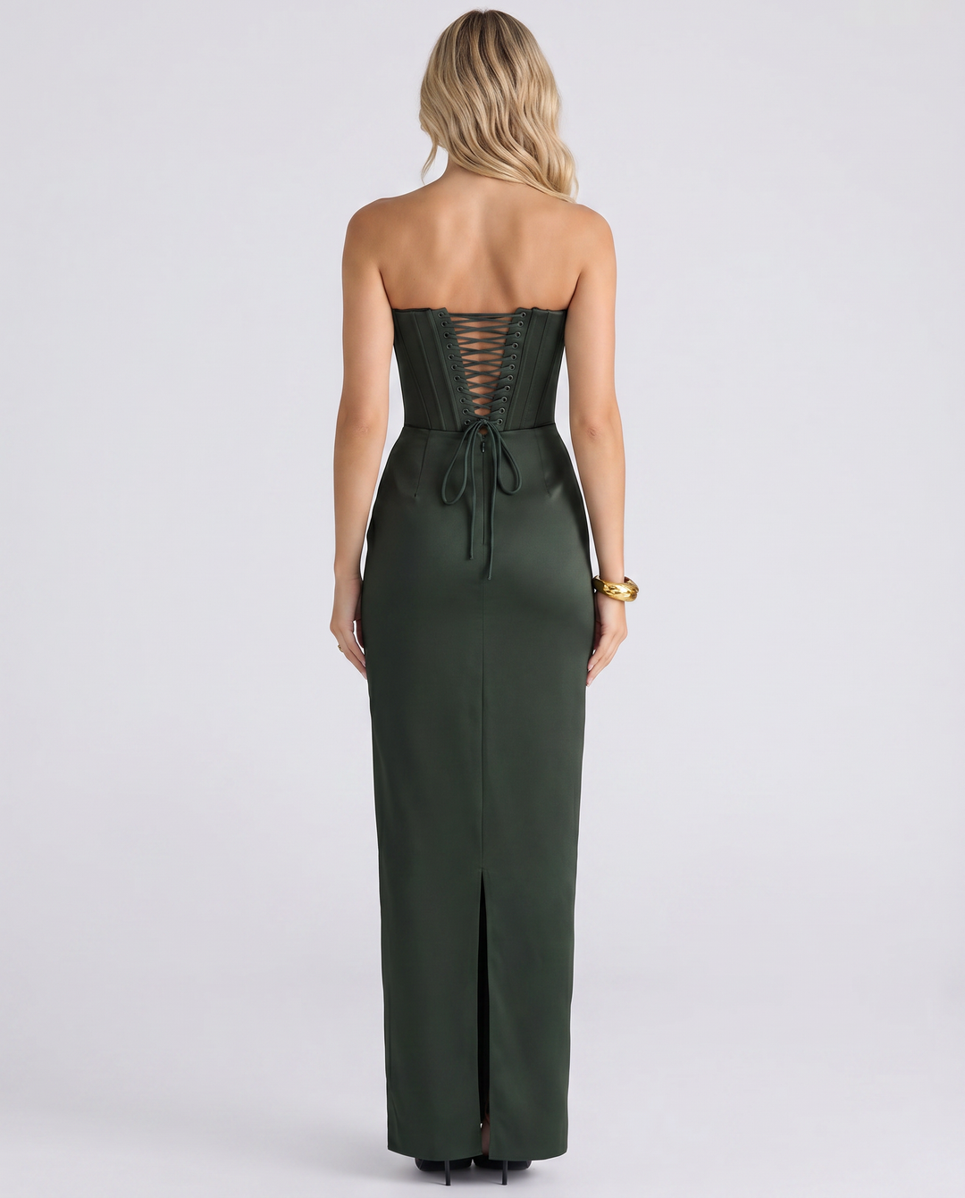 Erin | Strapless Maxi Dress with Corset Bodice