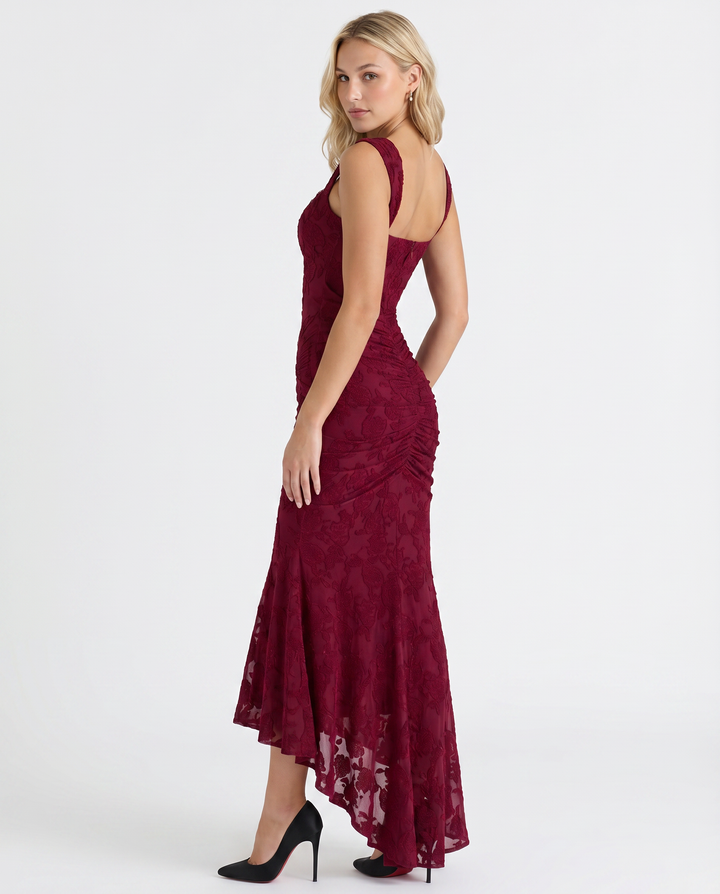 Marissa | Maxi Dress with Floral Lace Corset and Ruched Skirt