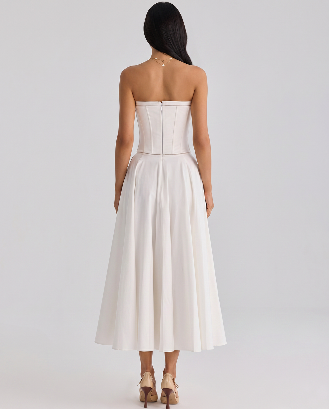 Deanne | Strapless Maxi Dress with Corset Bodice