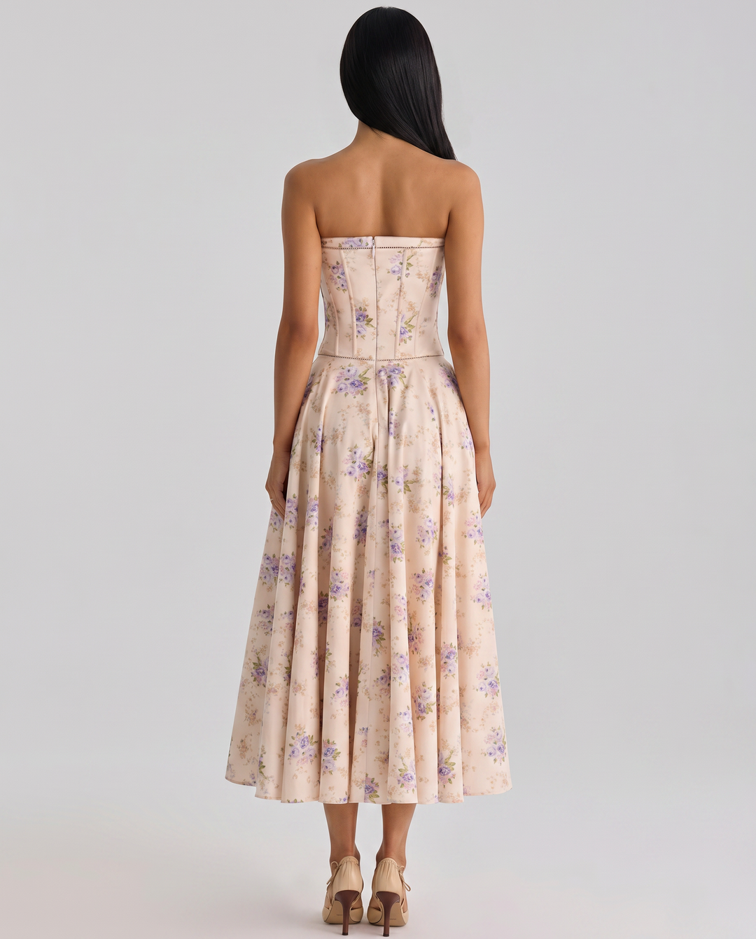 Deanne | Strapless Maxi Dress with Corset Bodice