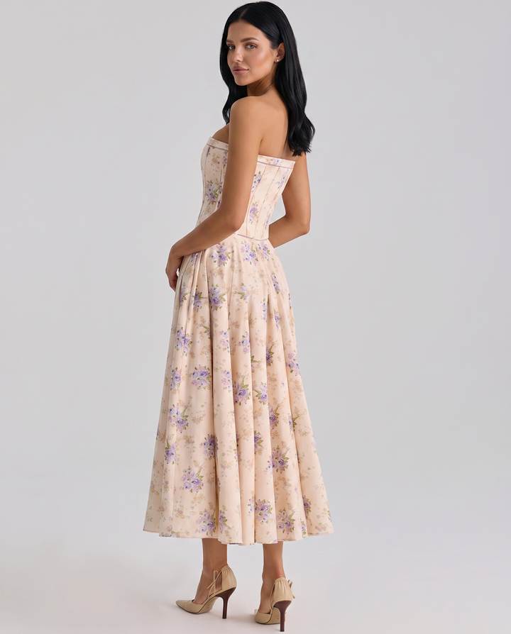 Deanne | Strapless Maxi Dress with Corset Bodice