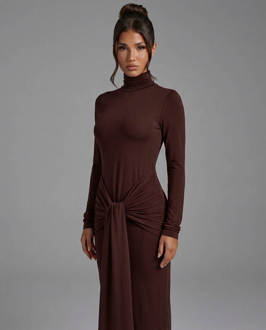 Daphne | Maxi Dress with Hip Drape Detail