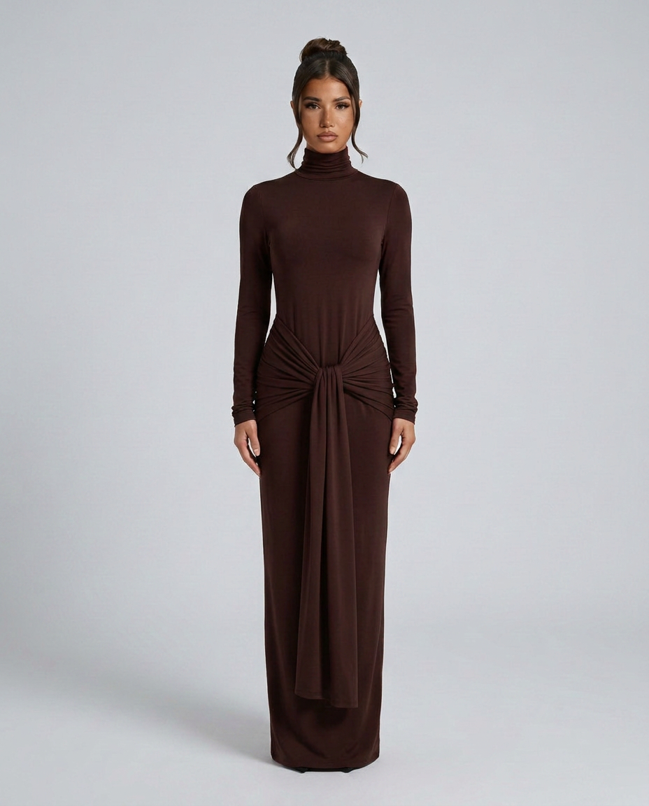 Daphne | Maxi Dress with Hip Drape Detail
