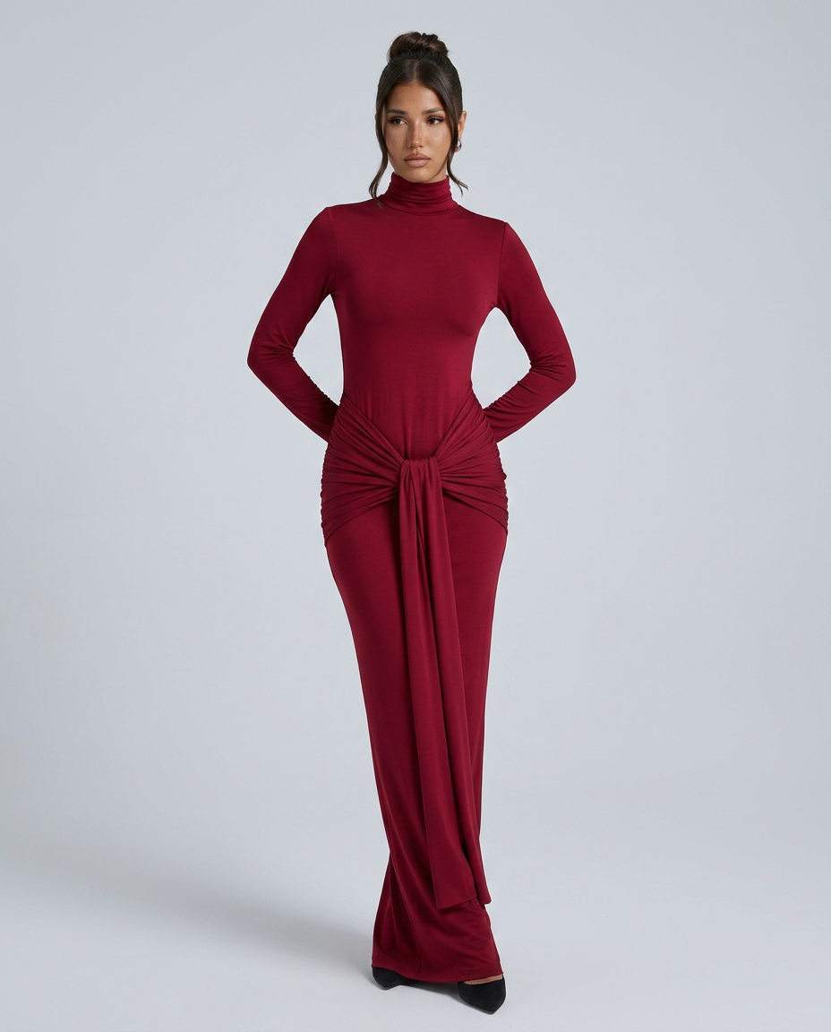 Daphne | Maxi Dress with Hip Drape Detail