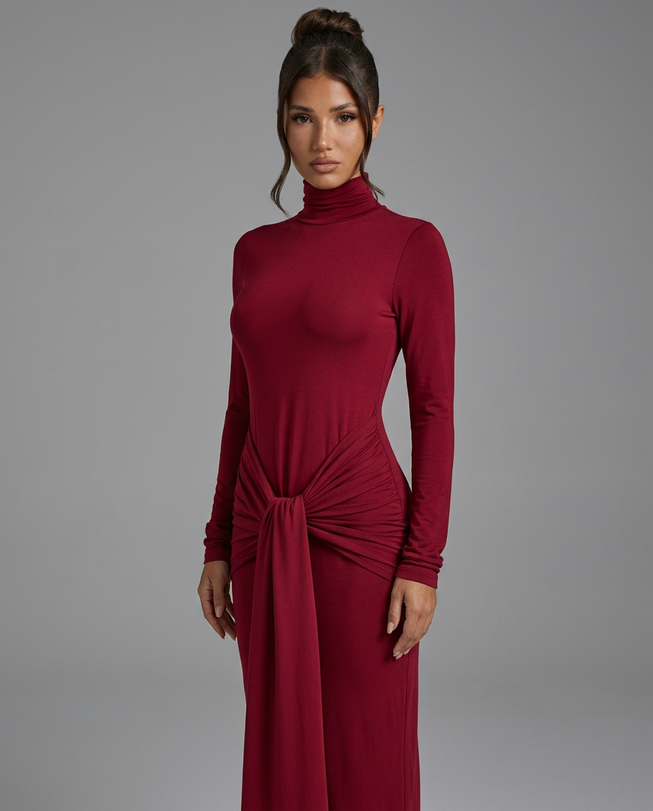 Daphne | Maxi Dress with Hip Drape Detail