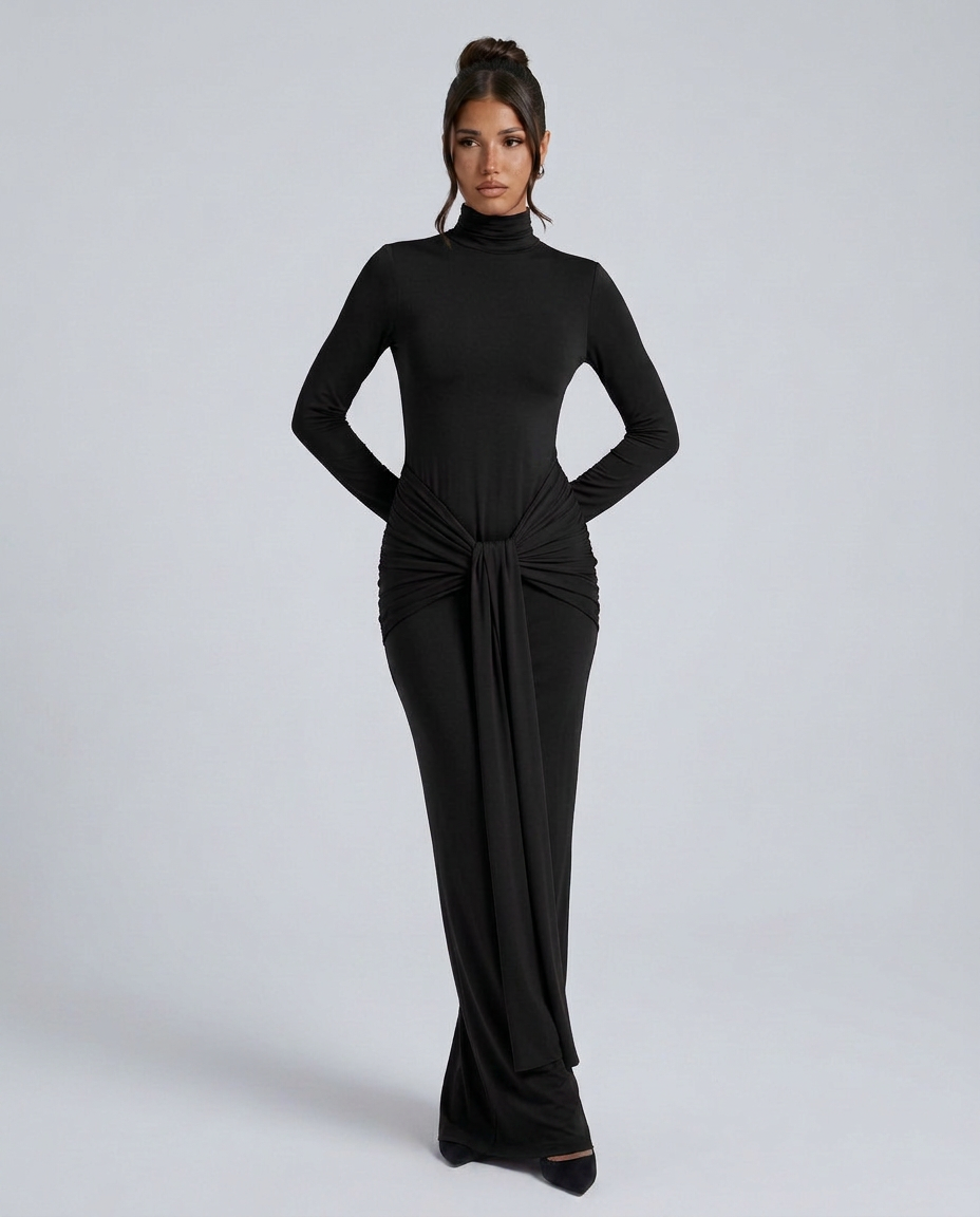 Daphne | Maxi Dress with Hip Drape Detail
