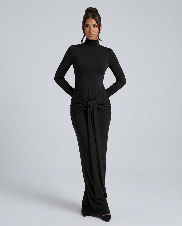 Daphne | Maxi Dress with Hip Drape Detail
