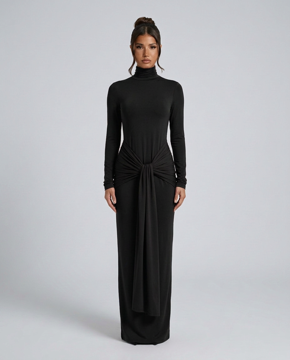 Daphne | Maxi Dress with Hip Drape Detail