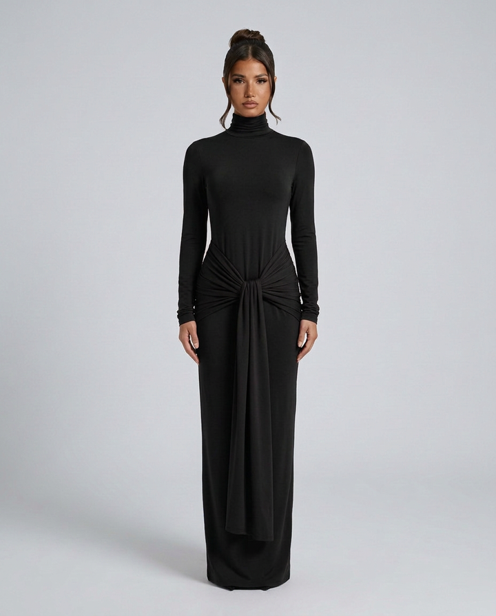Daphne | Maxi Dress with Hip Drape Detail