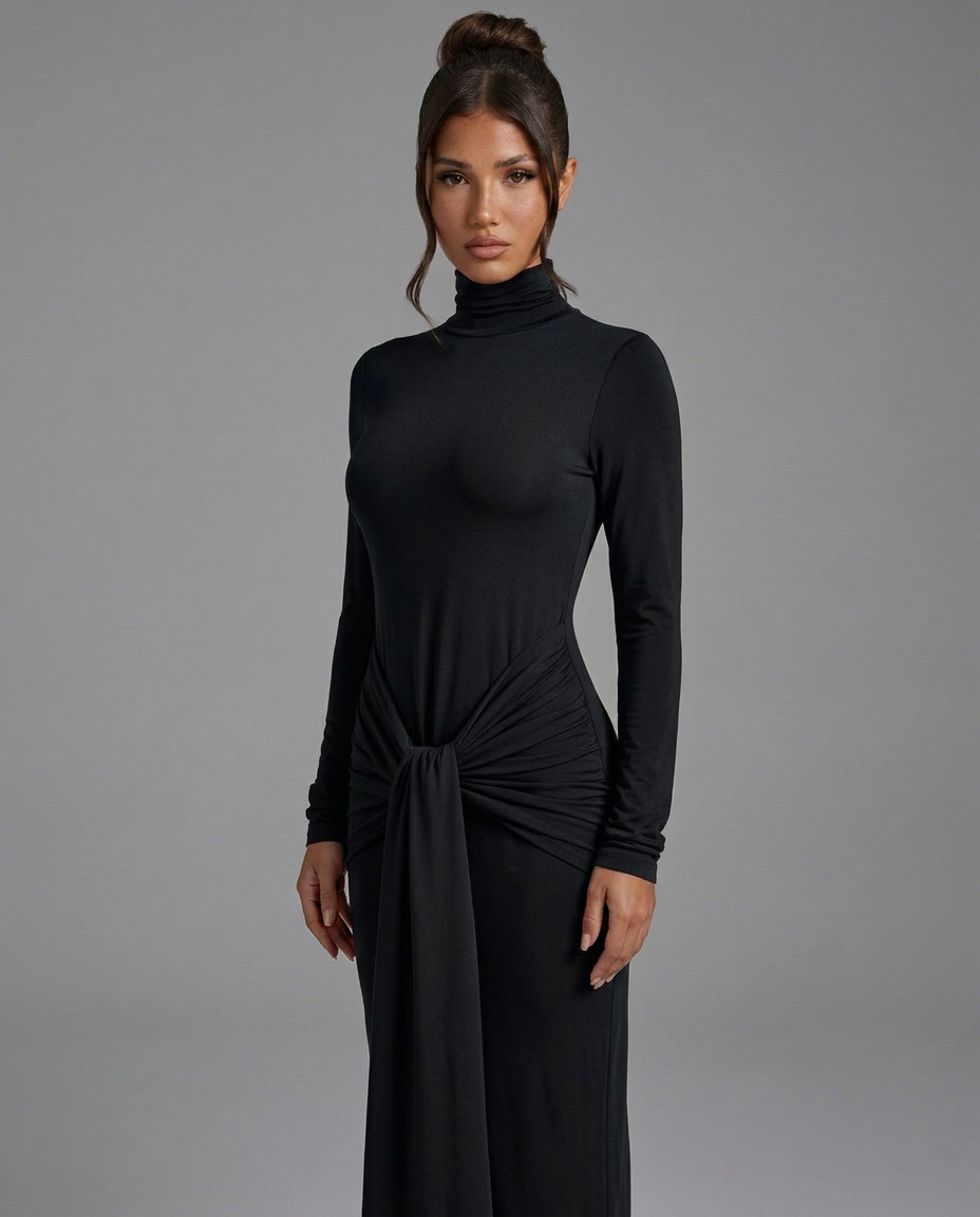 Daphne | Maxi Dress with Hip Drape Detail