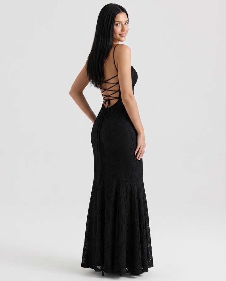 Mathilde | Lace Maxi Dress with Strappy Back
