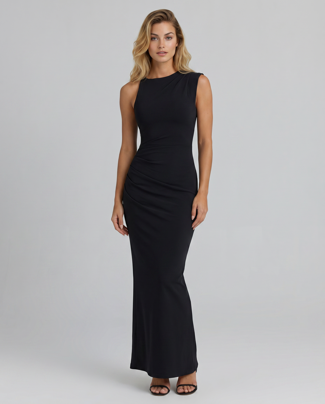 Nelda | Maxi Dress with Asymmetric Draped Design