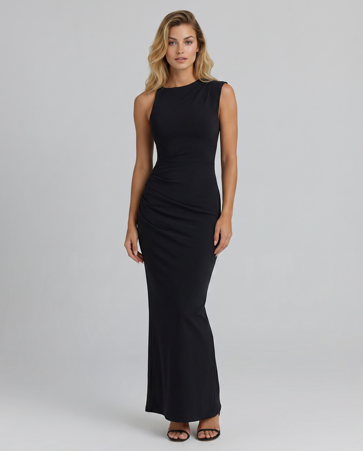 Nelda | Maxi Dress with Asymmetric Draped Design