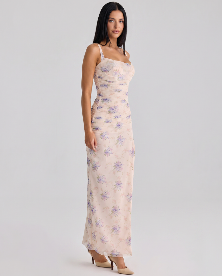 Estelle | Maxi Dress with Floral Print and Side Slit