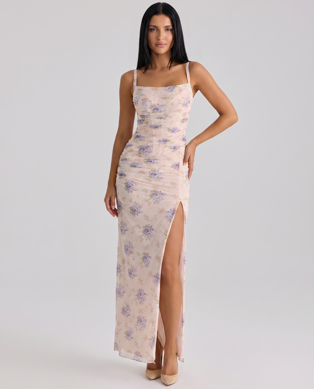 Estelle | Maxi Dress with Floral Print and Side Slit