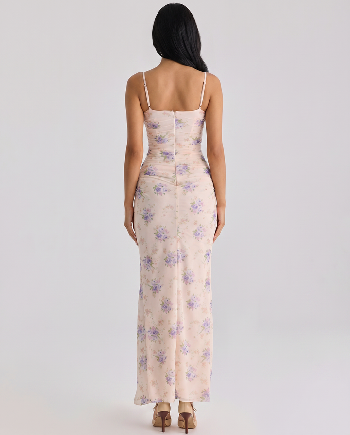 Estelle | Maxi Dress with Floral Print and Side Slit